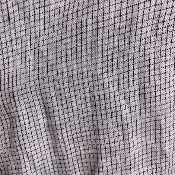 Eileen Fisher white navy windowpane plaid long linen jacket size Medium - Picture 7 of 14